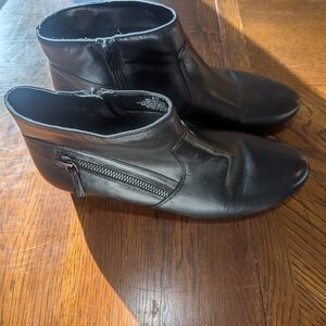 Nine West Black Leather Ankle Boots